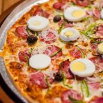 Colorful Pizza with Hard-boiled Eggs